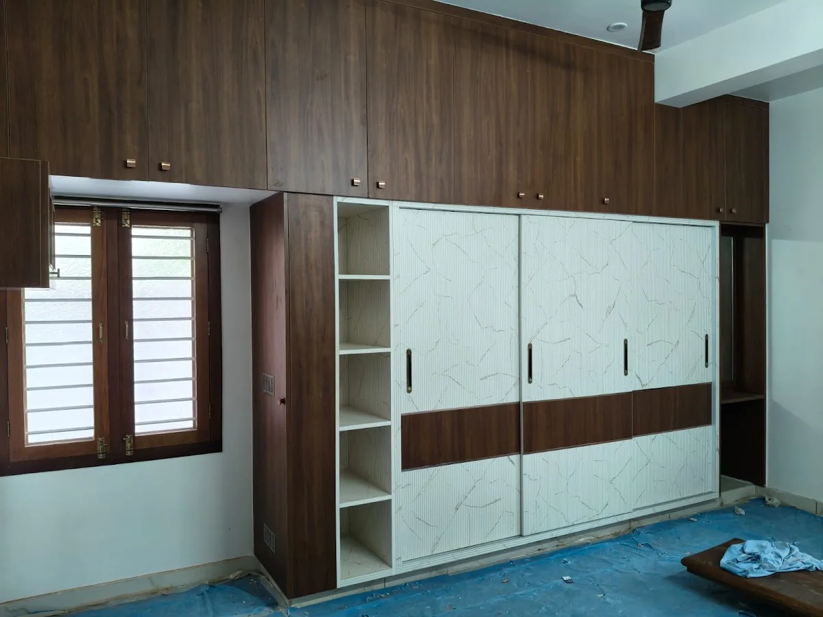 Custom wall storage installed in a residential flat